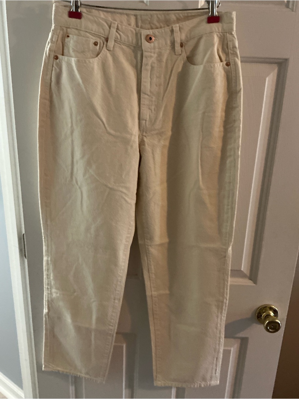 Cream Straight-Leg Jeans - Women's Casual Classic